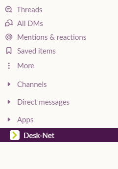 Activate Desk-Net in Slack